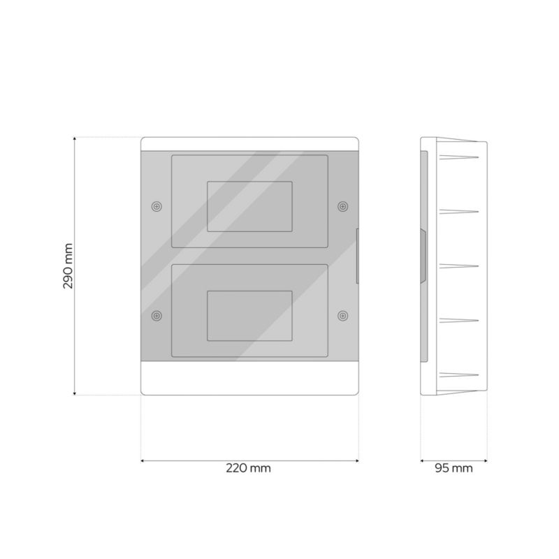 Rozdzielnica podtynkowa EDO 16-modułowa (2x8) biała dymna EDO777845  1 szt.