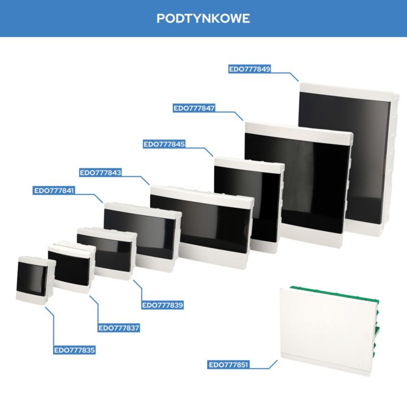 Rozdzielnica podtynkowa EDO 36-modułowa (3x12) biała dymna EDO777849  1 szt.