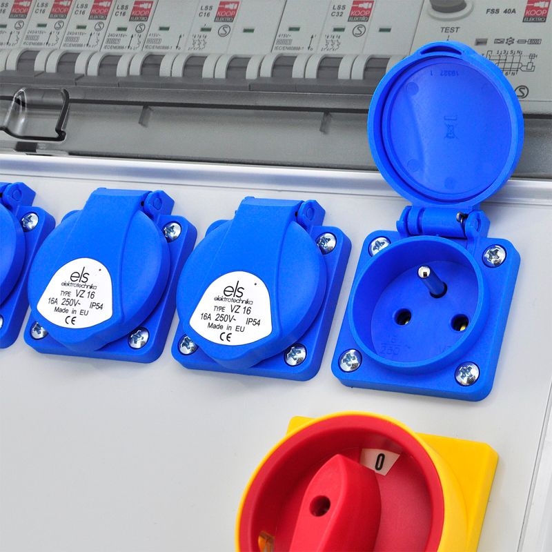 Rozdzielnica przenośna, budowlana ELS Elektrotechnika 14PO44C11C11CFWTTRST 4x230V 32A/5 16A/5, zabezpieczona, na stojaku, 1 szt.