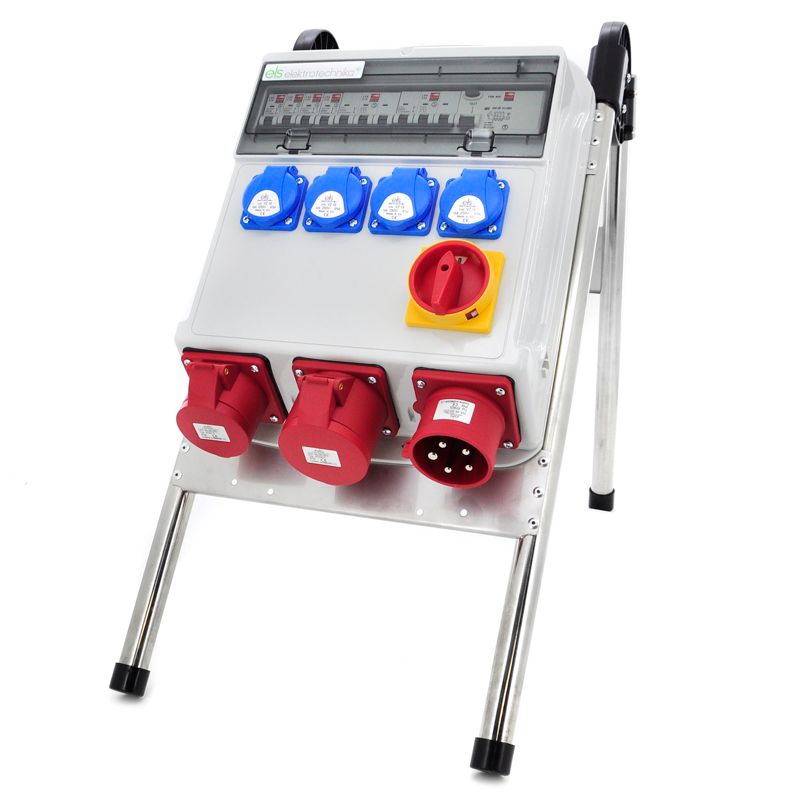 Rozdzielnica przenośna, budowlana ELS Elektrotechnika 14PO44C11C11CFWTTRST 4x230V 32A/5 16A/5, zabezpieczona, na stojaku, 1 szt.