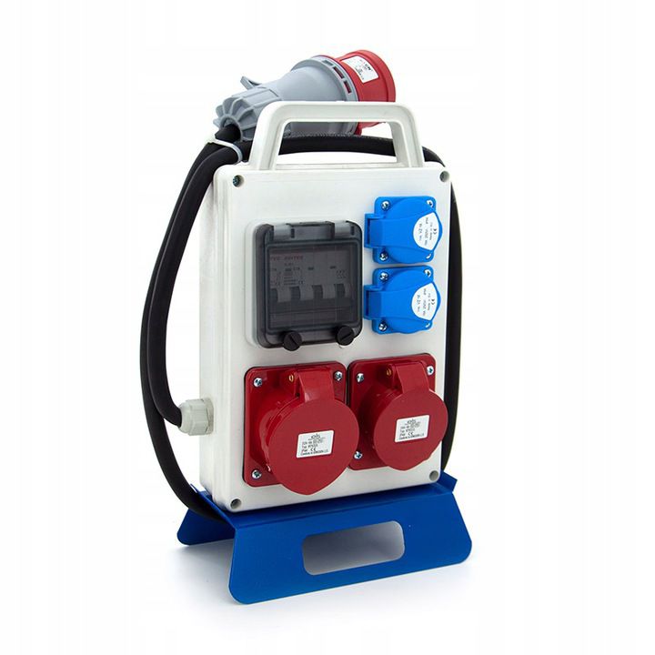 Rozdzielnica przenośna ELS Elektrotechnika 4PO21C11C1W2 2x230V 32A/5 16A/5, zabezpieczona, wtyczka 32A/5, 2m kabel OnPD, 1 szt.