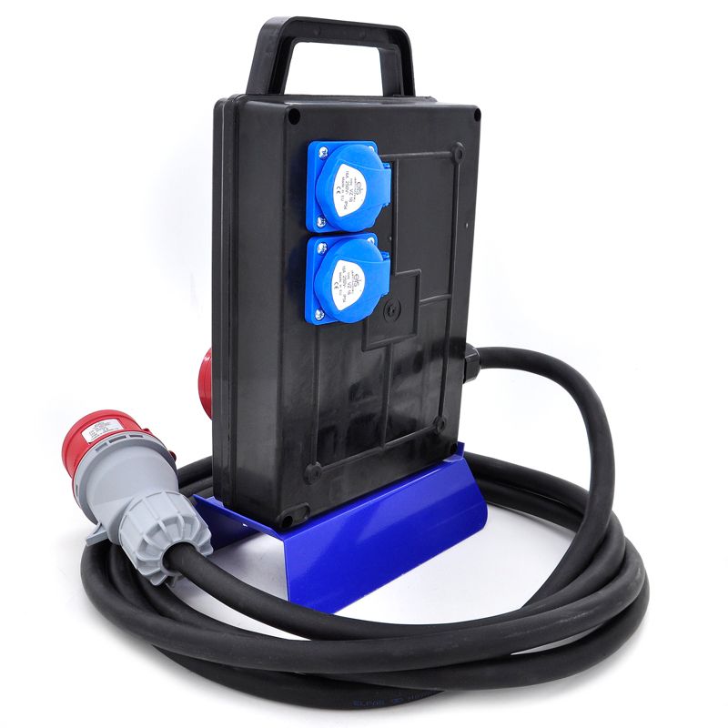 Rozdzielnica przenośna ELS Elektrotechnika 4PO41C11C1W2MC 4x230V 32A/5 16A/5, 2m kabel OnPD z wtyczką 32A/5, zabezpieczona, 1 szt.