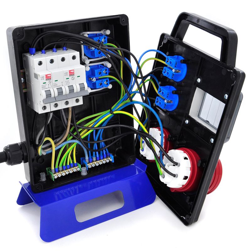 Rozdzielnica przenośna ELS Elektrotechnika 4PO41C11C1W2MC 4x230V 32A/5 16A/5, 2m kabel OnPD z wtyczką 32A/5, zabezpieczona, 1 szt.