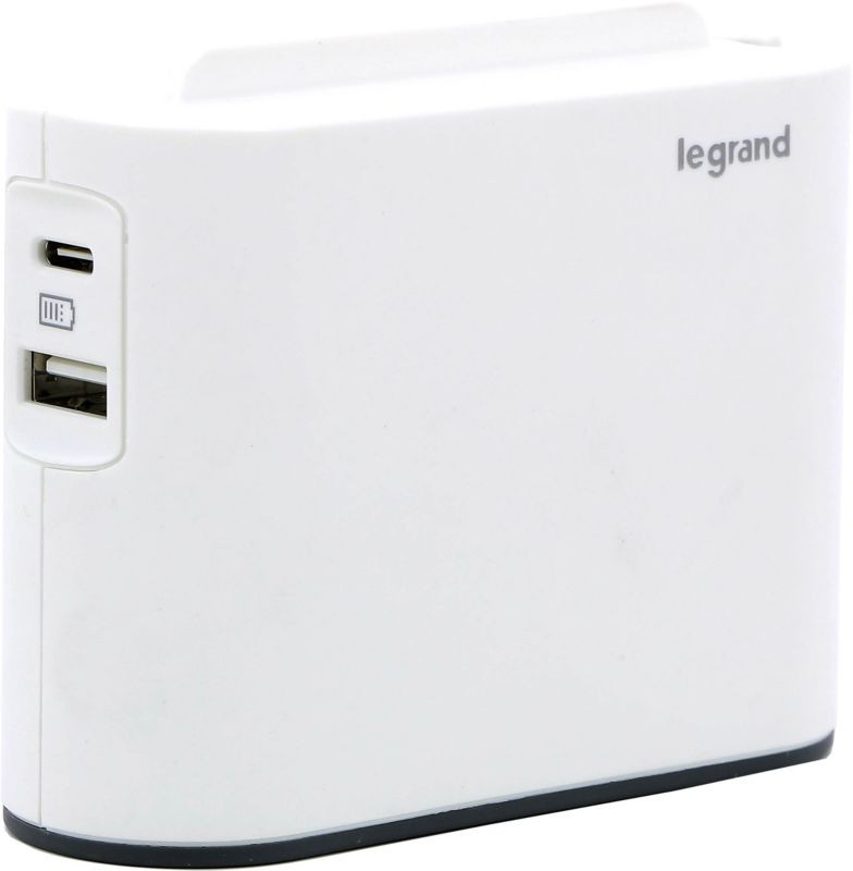 Rozgałęźnik Legrand 2 gniazda z USB AC biało/czarny