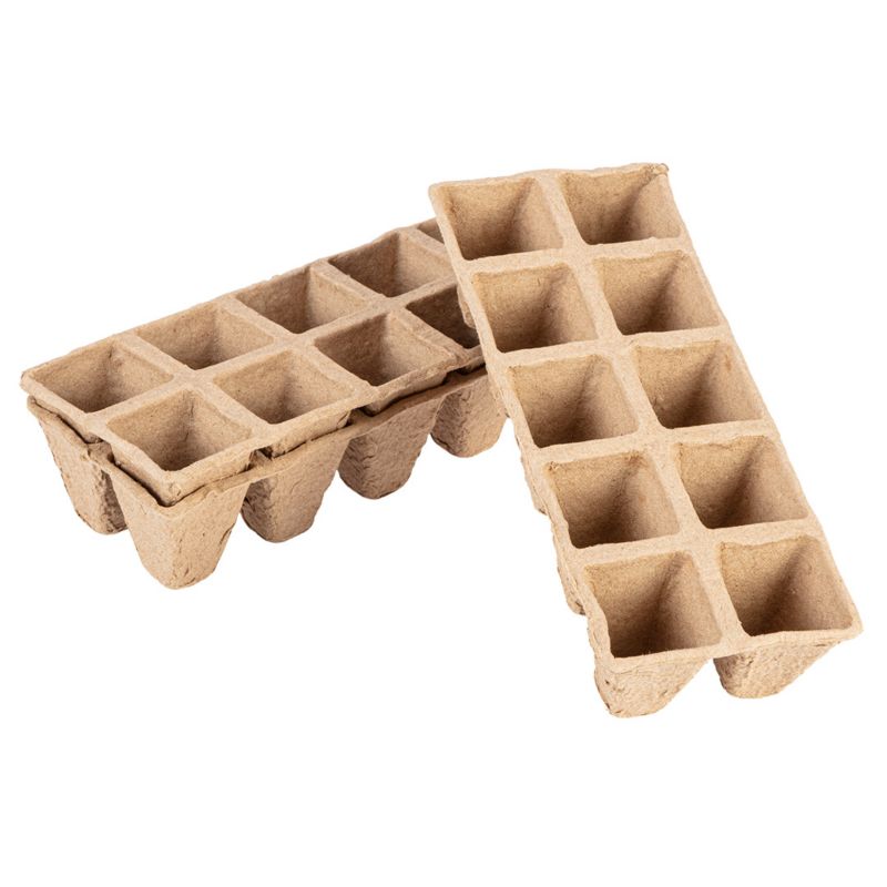 Rozsadniki torfowe VERTO małe (2x5 otworów) 22 x 8.5 x 5.5 cm, 10 sztuk1 kpl