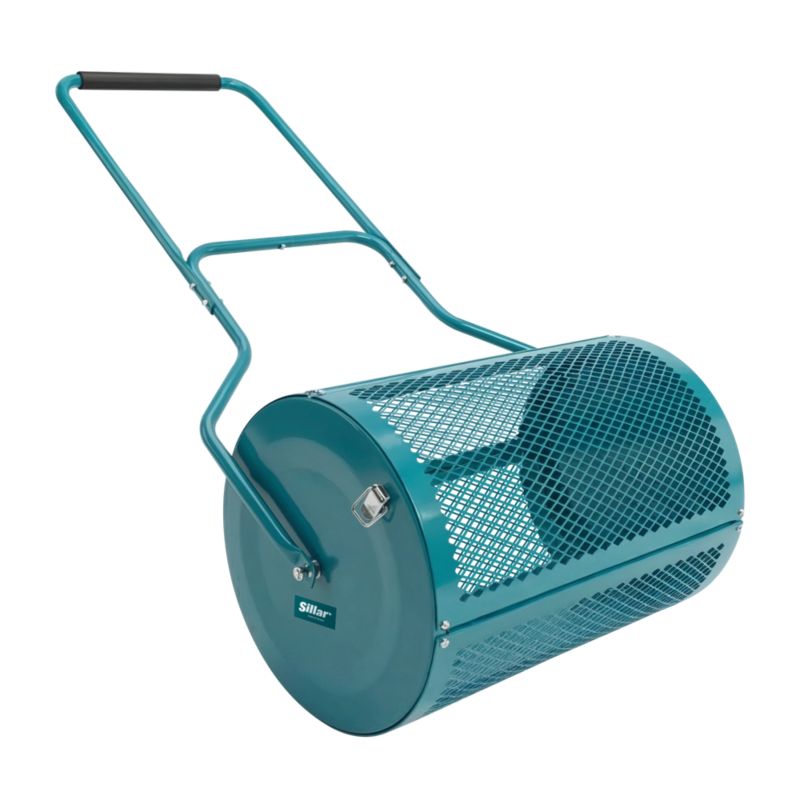 Rozsiewacz, Sillar, z wałkiem 75 l, do nawozów, kompostu, regeneracji, metalowy, 124 cm, 1 szt.