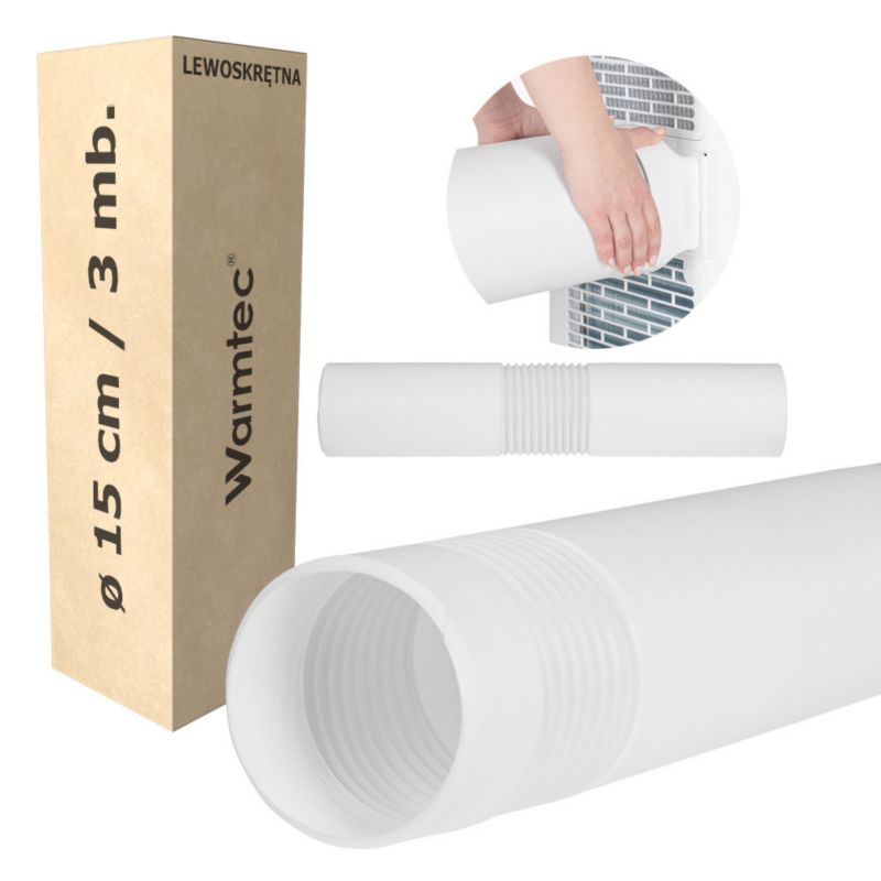 Rura do klimatyzatora przenośnego Warmtec harmonijka lewoskrętna 15cm/3m 1 szt.