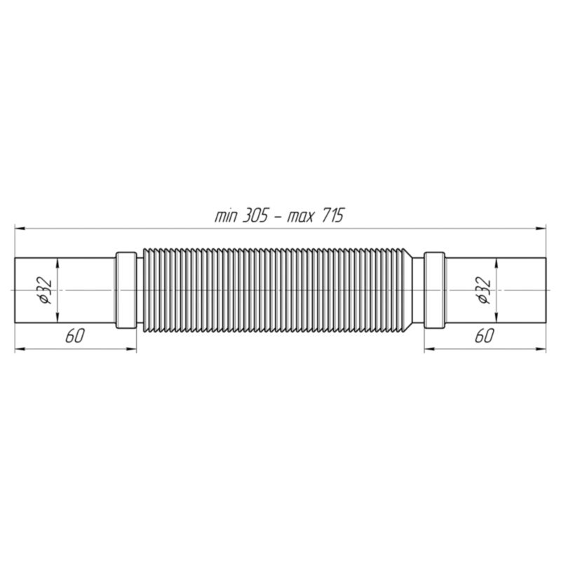 Rura elastyczna Instadrain rozciągana 32 x 32 mm