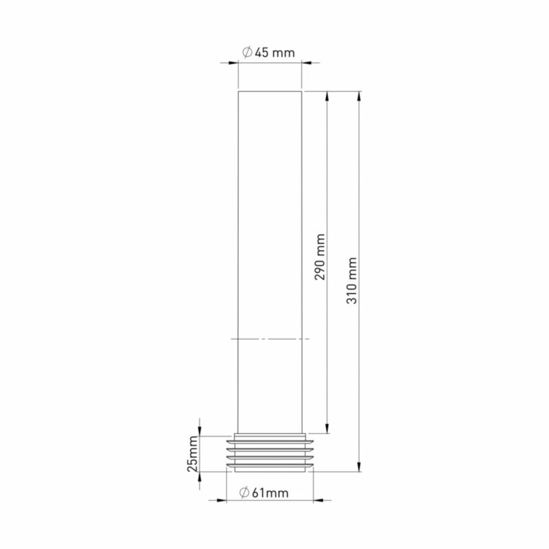 Rura odpływowa spłuczki podtynkowej Tycner L- 310 mm