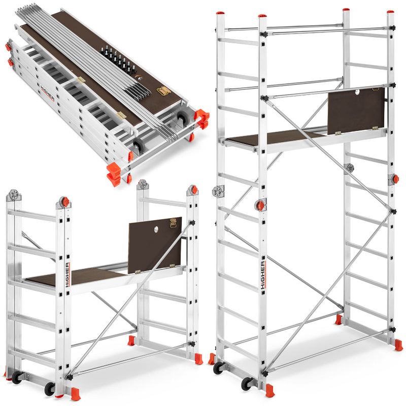 Rusztowanie aluminiowe przegubowe jezdne HIGHER Acro-Twin wysokość robocza 3,90m 1szt.