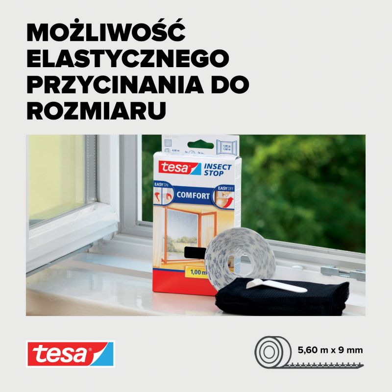 Rzep samoprzylepny do moskitier Tesa Comfort 10 mm x 5,6 m