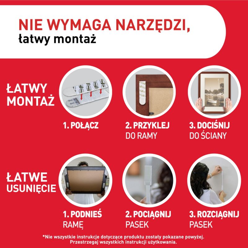 Rzepy Command zestaw 12 par małych i średnich