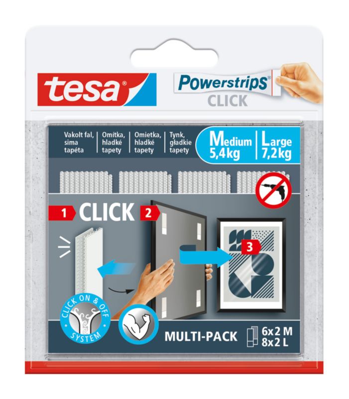 Rzepy do ramek Tesa Powerstrips Click 5,4/7,2 kg 16 sztuk