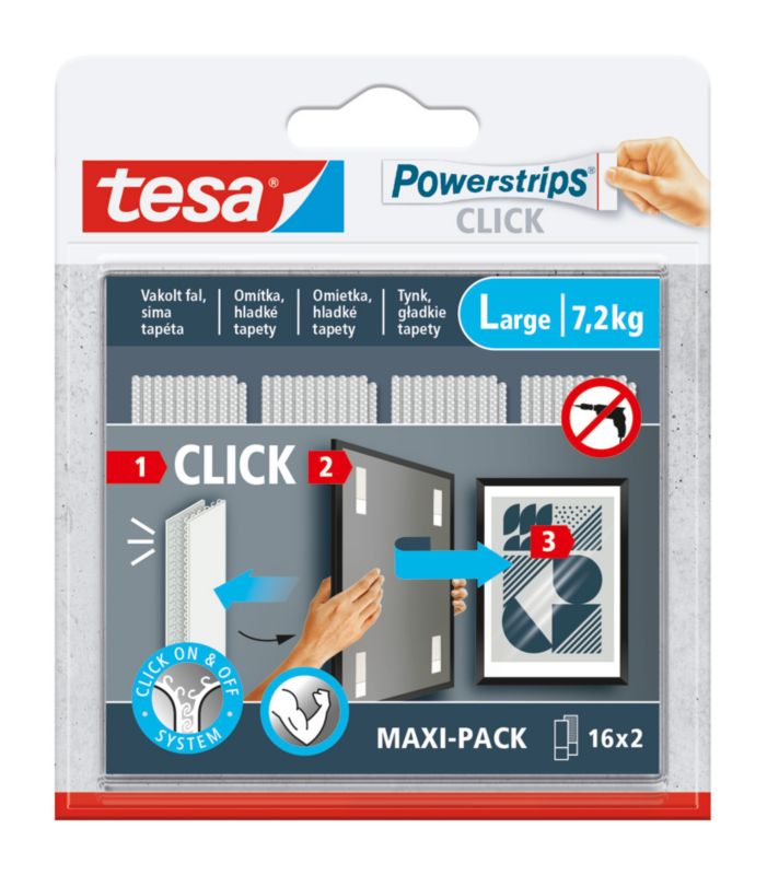 Rzepy do ramek Tesa Powerstrips Click 7,2 kg 16 sztuk