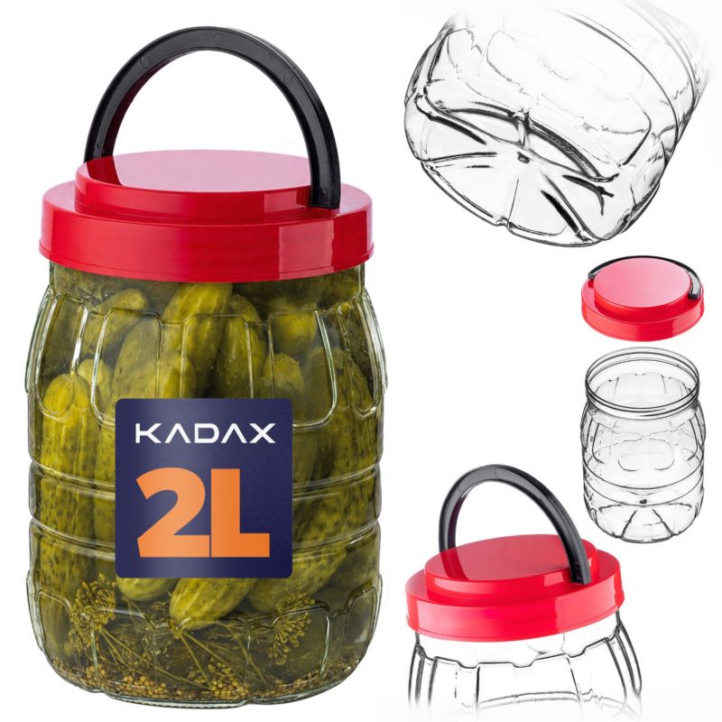 Słój uniwersalny KADAX PET z pokrywką 2L 1szt.
