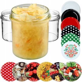 Słoik KADAX 350 ml Słoiki Na Przetwory Miód Szklany Wieczka Zakrętki fi82 10 szt