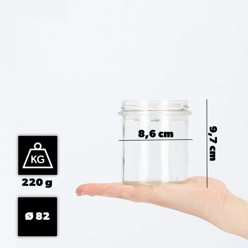 Słoik KADAX 350 ml Słoiki Na Przetwory Miód Szklany Wieczka Zakrętki fi82 10 szt