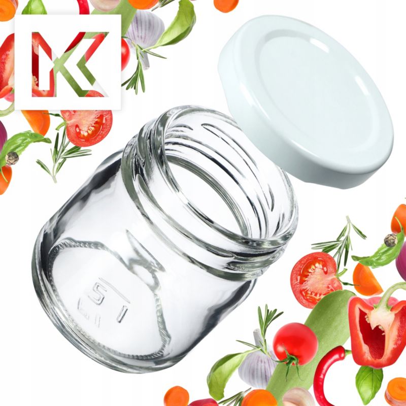 Słoik KADAX 40 ml Słoiki Na Przetwory Przyprawy Miód Wieczka Zakrętki fi43 50 szt