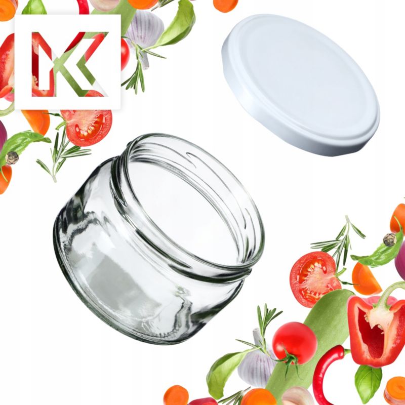 Słoik KADAX Słoiki 250ml Szklany Na Przetwory Dżem miód + Zakrętki Fi82 50 szt.