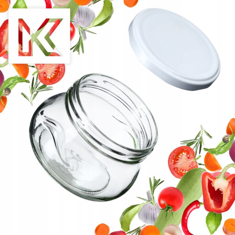 Słoik KADAX Słoiki 300ml Szklany Na Przetwory miód Dżem + Zakrętki Fi82 10 szt.