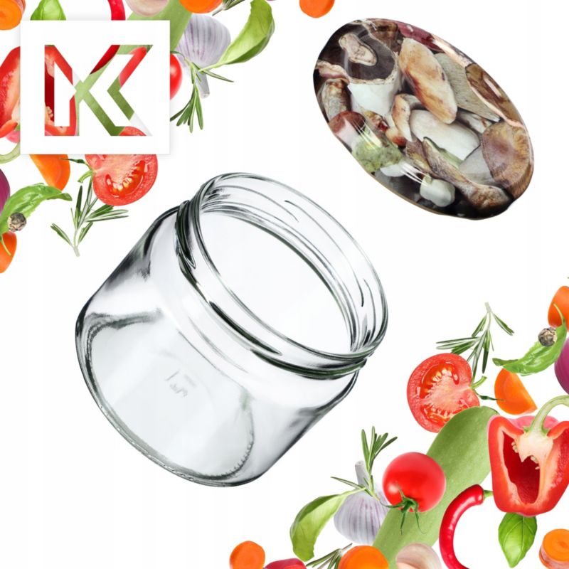Słoik KADAX Szklany 330ml Słoiki Na Przetwory Dżem miód Zakrętki Fi82 50 szt.