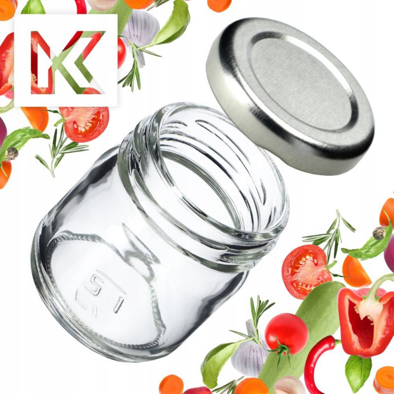Słoik KADAX Szklany Słoiczek 40ml Na miód Przyprawy Prezent + Zakrętki 10 szt.