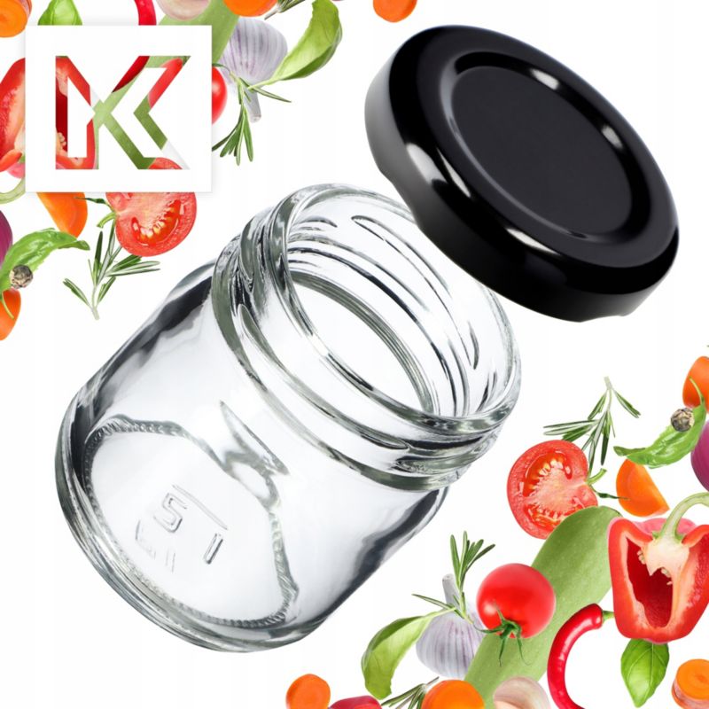 Słoik KADAX Szklany Słoiczek 40ml Na miód Przyprawy Prezent + Zakrętki 10 szt.