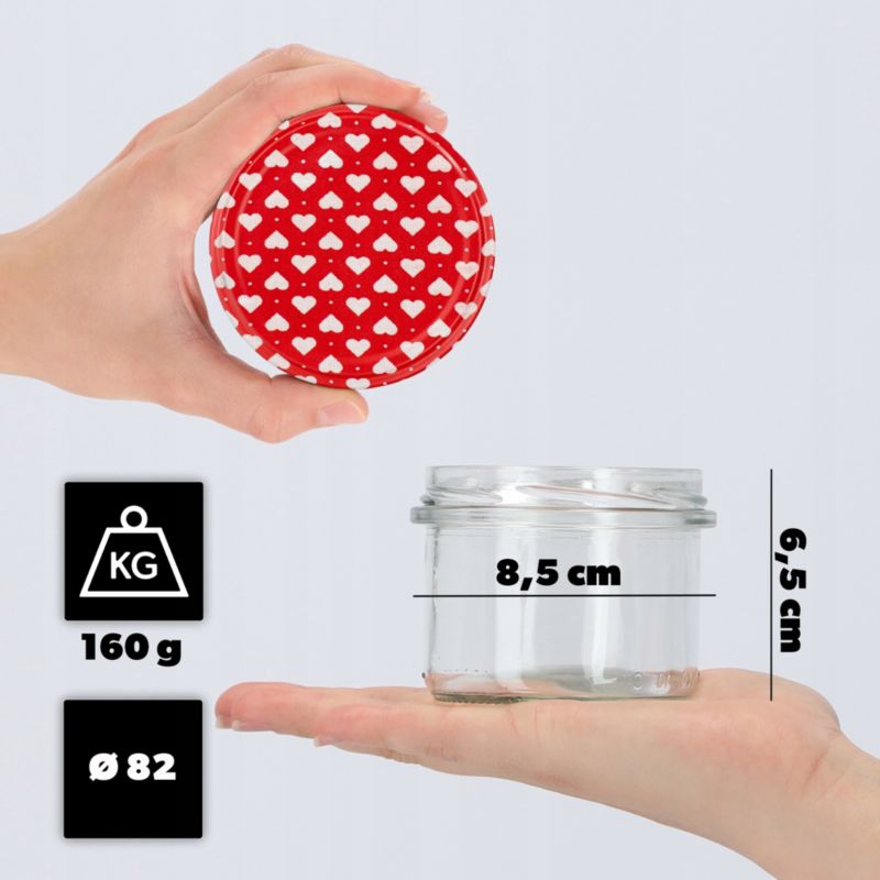 Słoik KADAX Szklany Słoiki 235ml Na Przetwory Dżem Pasztet Wieczka Fi82 10 szt.