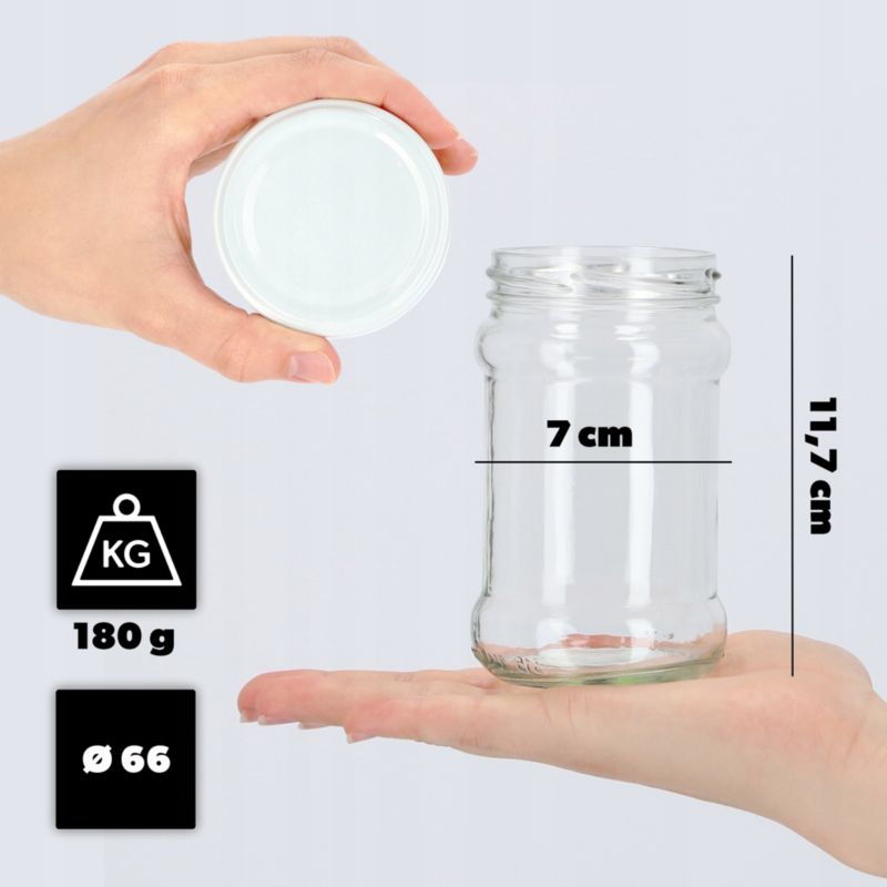 Słoiki KADAX Na Przetwory 315ml Słoik Szklany Dżem miód + Zakrętki Fi66 10 szt.