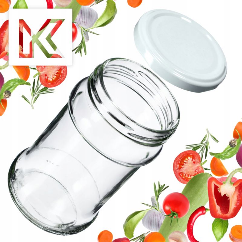Słoiki KADAX Na Przetwory 315ml Słoik Szklany Dżem miód + Zakrętki Fi66 10 szt.