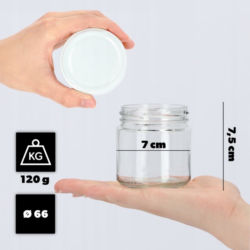 Słoiki KADAX Słoik 200ml Szklany Przetwory Dżem miód + Zakrętki Fi66 10 szt.