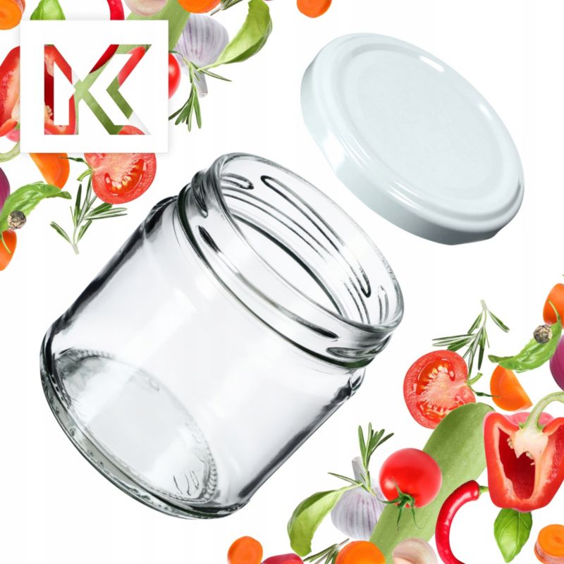 Słoiki KADAX Słoik 200ml Szklany Przetwory Dżem miód + Zakrętki Fi66 10 szt.