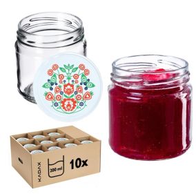 Słoiki KADAX Słoik 200ml Szklany Przetwory Dżem miód + Zakrętki Fi66 10 szt.