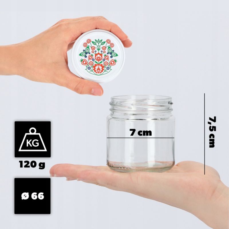Słoiki KADAX Słoik 200ml Szklany Przetwory Dżem miód + Zakrętki Fi66 10 szt.