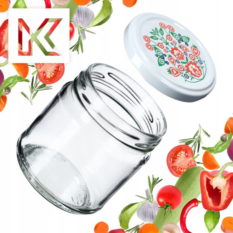 Słoiki KADAX Słoik 200ml Szklany Przetwory Dżem miód + Zakrętki Fi66 10 szt.