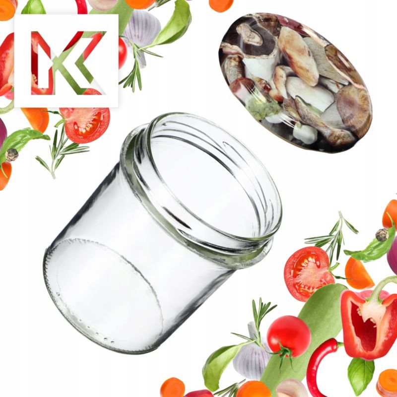 Słoiki KADAX Słoik 350ml Szklane Na Przetwory Dżem miód Zakrętki Fi82 10 szt.