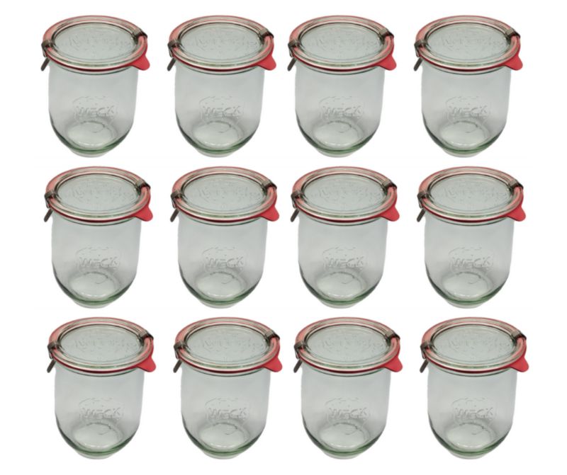 Słoiki MODO24 Weck 1062 ml fi 100 tulip szklane wieka gumki zapinki 12 kpl.