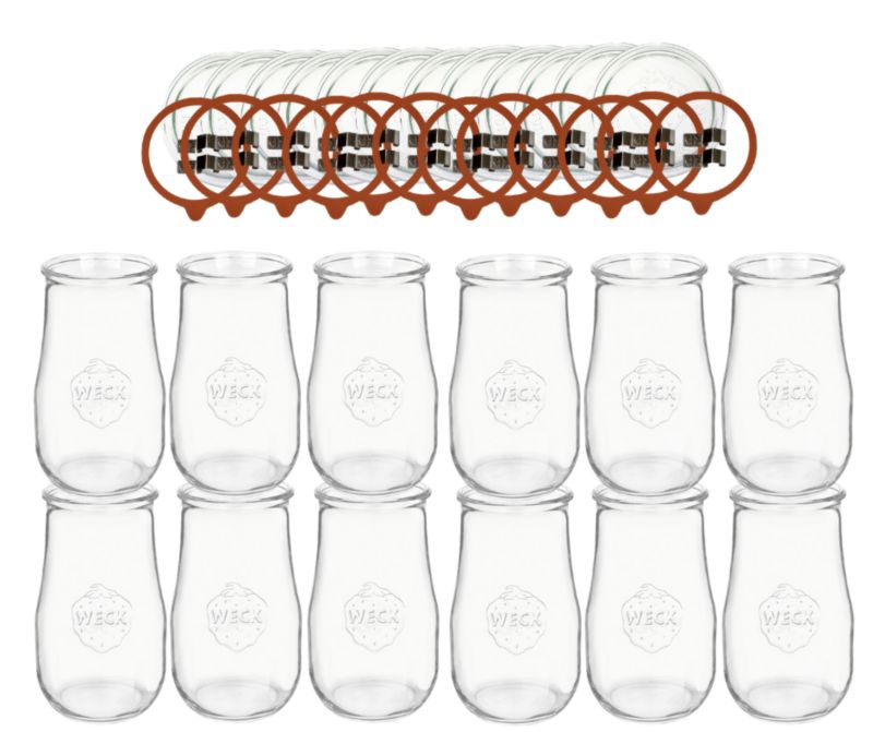Słoiki MODO24 Weck 2700 ml fi 100 tulip szklane wieka gumki zapinki 12 kpl.