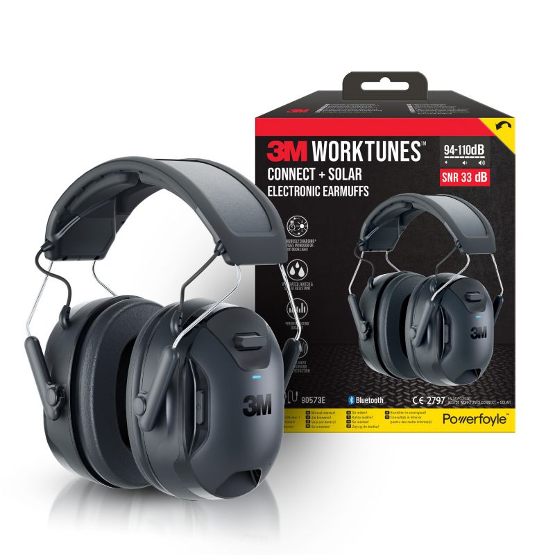Słuchawki Ochronne 3M™ WorkTunes™ Connect & Solar Bluetooth, Nauszniki Bezprzewodowe 90573E-1, 1 szt.