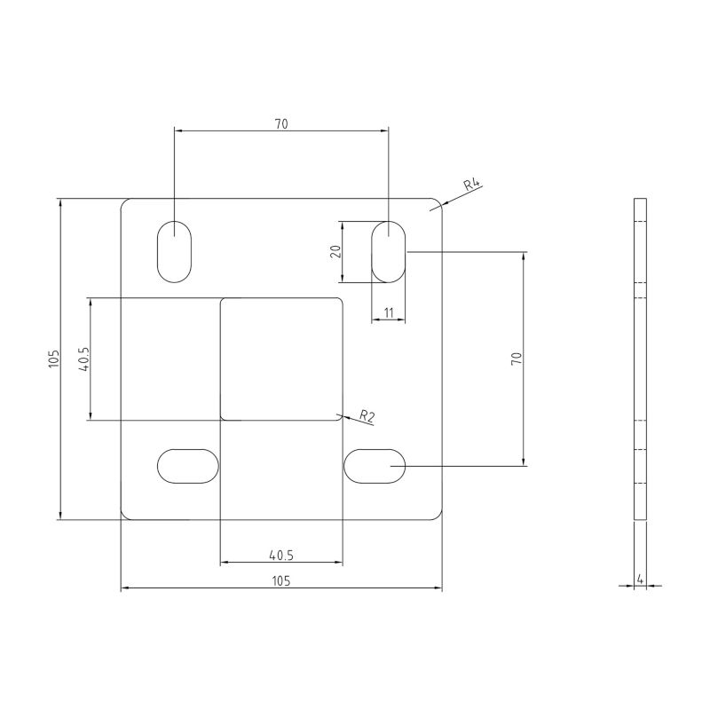 Słupek balustradowy PINOX końcowy 40x40x98 1 mm - stal nierdzewna nieuzbrojony (Satyna)  1 szt