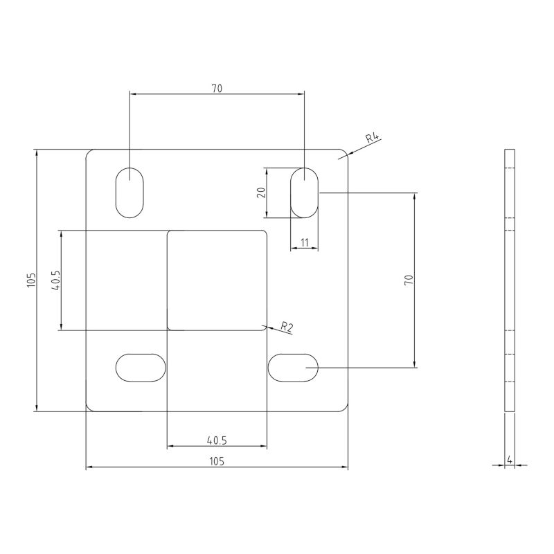Słupek balustradowy PINOX narożny 40x40x98 1 mm - stal nierdzewna nieuzbrojony (Satyna)  1 szt
