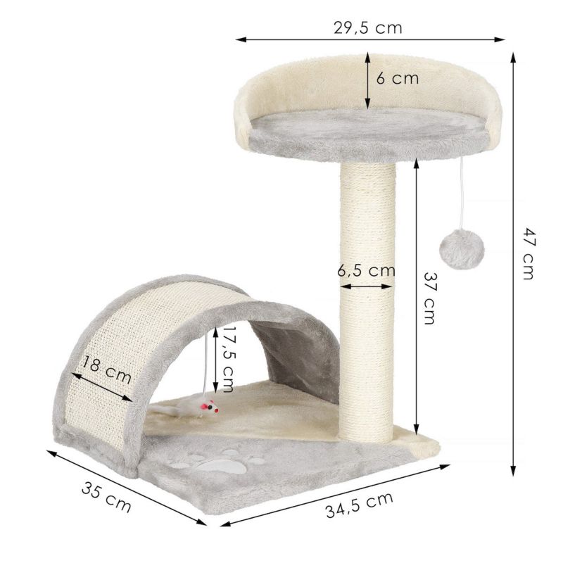 Słupek do drapania dla kota Springos sizal drapak 2 poziomy 47 cm 1 szt.