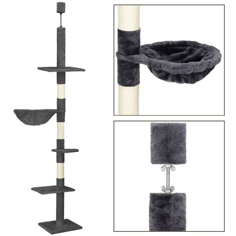Słupek do drapania Springos dla kota sufitowy sizal drapak 245 - 260 cm 1 szt.