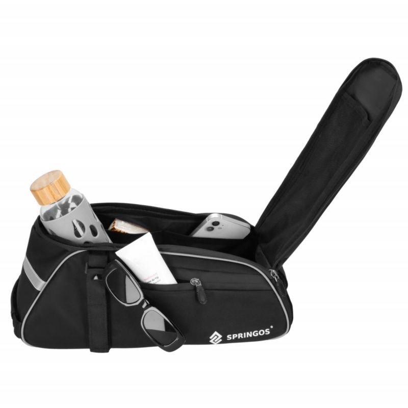 Sakwa rowerowa na bagażnik Springos torba, organizer rowerowy czarny 1 szt.