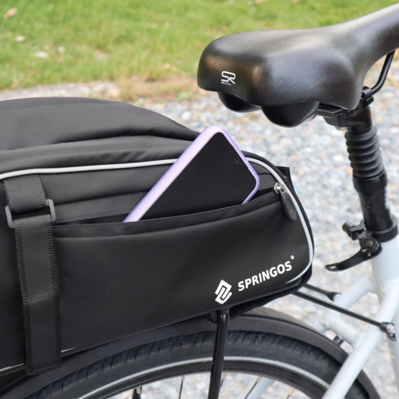Sakwa rowerowa na bagażnik Springos torba, organizer rowerowy czarny 1 szt.