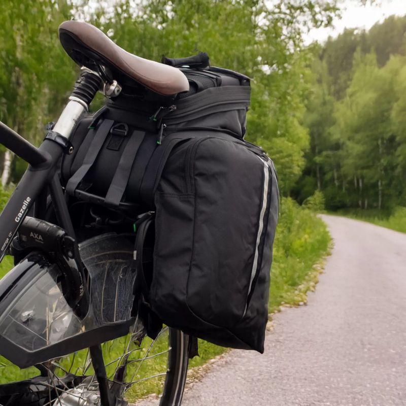 Sakwa rowerowa na bagażnik Vayox VA0346 z kieszeniami bocznymi 10L-35L czarna 1szt.
