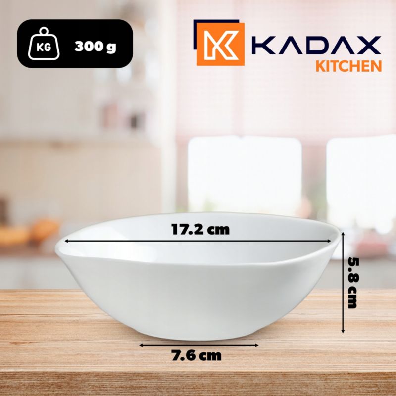 Salaterka KADAX Szklana Biała Do Zupy Przekąsek 19cm 1szt.