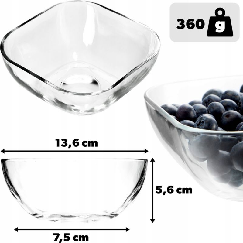 Salaterka KADAX Szklana Na Owoce Przekąski 13,5cm 1szt.