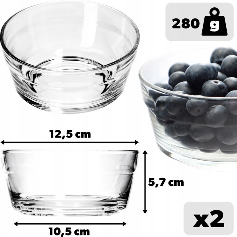 Salaterka KADAX Szklana Na Przekąski 12,5cm 2szt