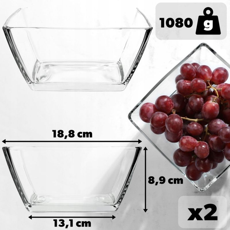 Salaterka KADAX Szklana Na Sałatkę Owoce 19cm 2szt